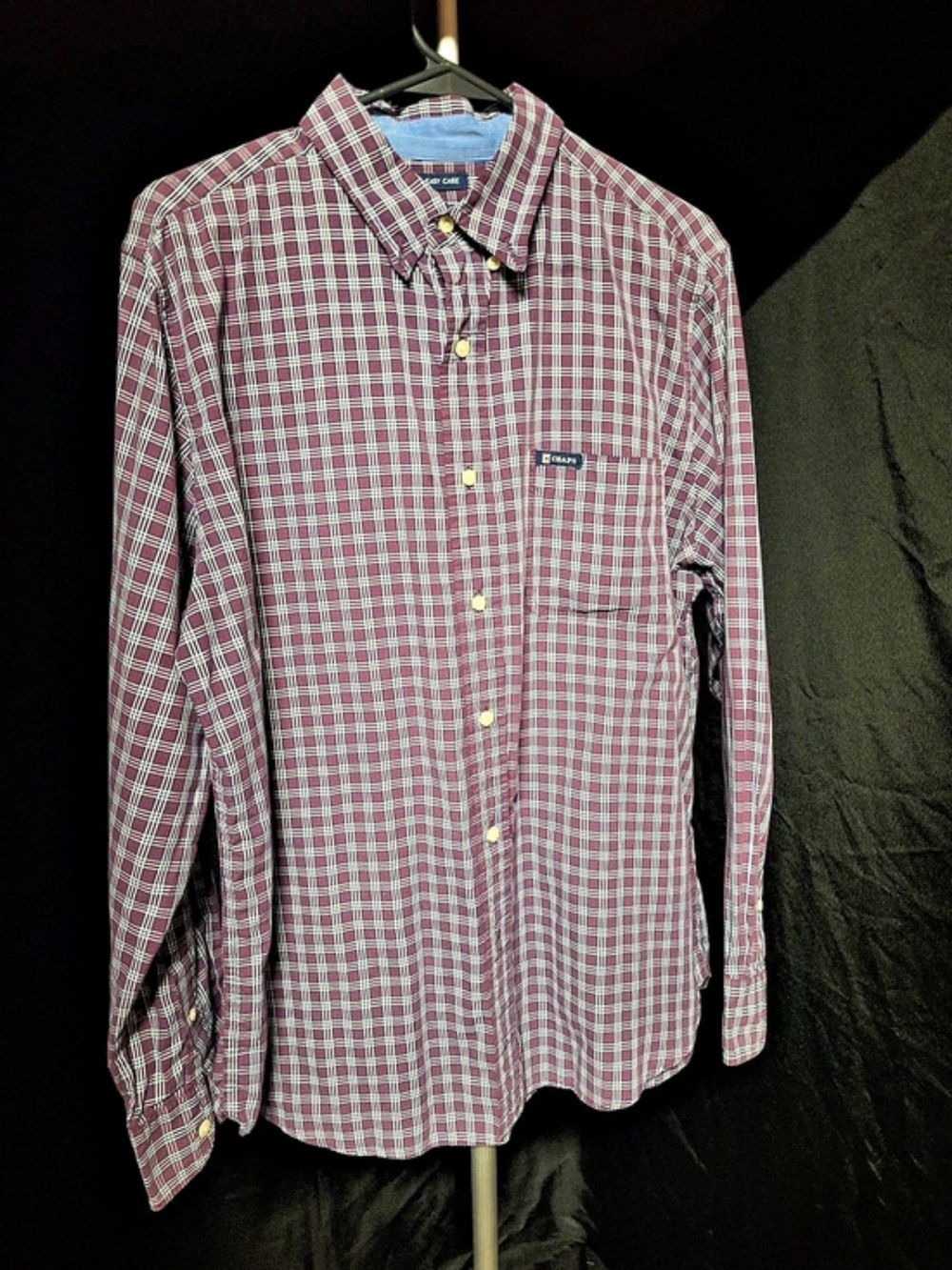 Chaps Men's Plaid Cotton Blend Shirt Size Large
